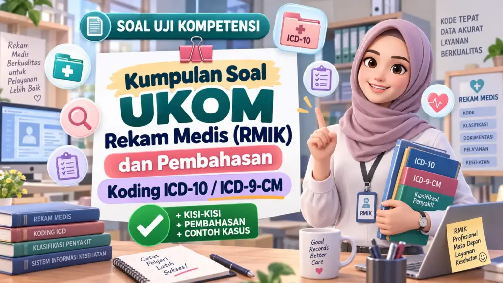 Kumpulan Soal UKOM Rekam Medis (RMIK) dan Pembahasan Koding ICD-10 / ICD-9-CM